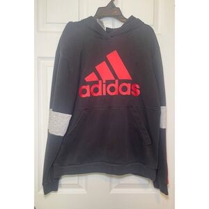 Adidas Black and Red Hoodie